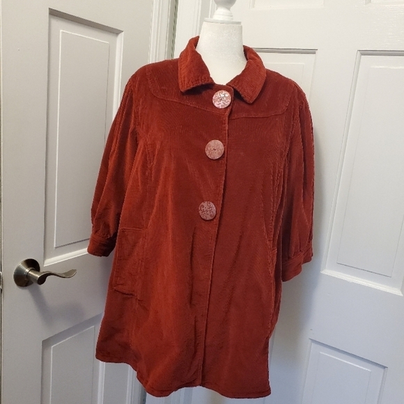 LAL Liv A Little Wide Rail Corduroy Jacket Size 1X, casual, unique - Picture 1 of 13